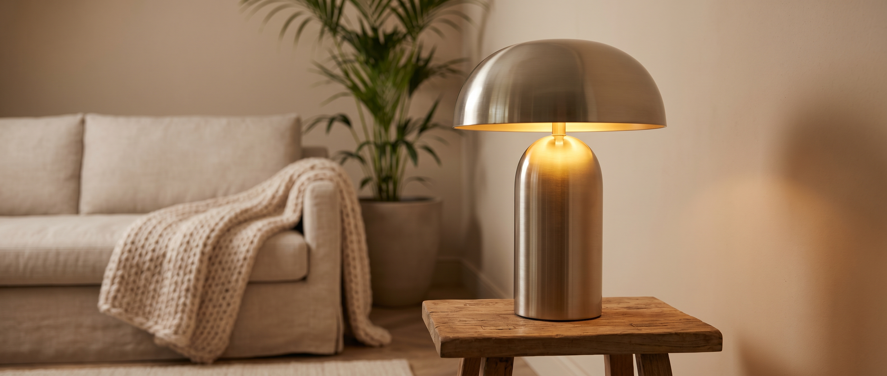 Cosy living room with a warm glowing cordless table lamp — Tosore Table Lamps