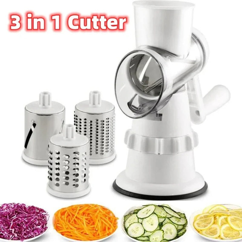3-in-1 Rotary Cheese Grater – Effortless Food Preparation with Versatile Blades 1