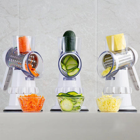 3-in-1 Rotary Cheese Grater – Effortless Food Preparation with Versatile Blades 3