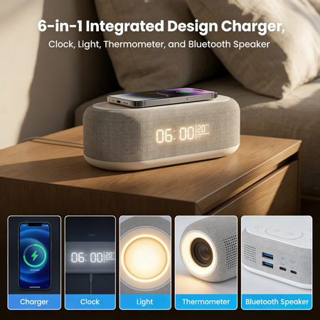 6-in-1 Wireless Charging Station – Streamlined Power Hub for Modern Spaces 1