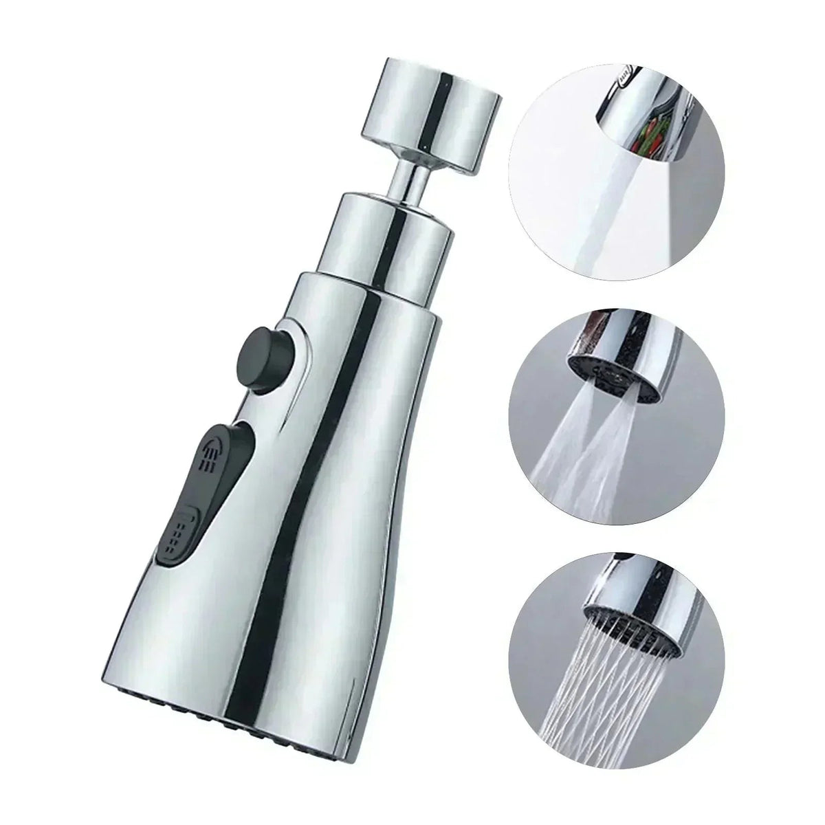 720° Rotatable Kitchen Faucet Spray Head – Versatile Three-Function Water Control 0