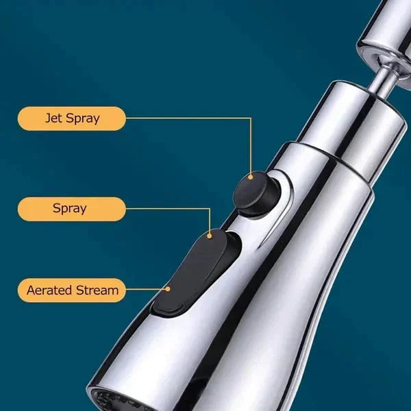 720° Rotatable Kitchen Faucet Spray Head – Versatile Three-Function Water Control 2