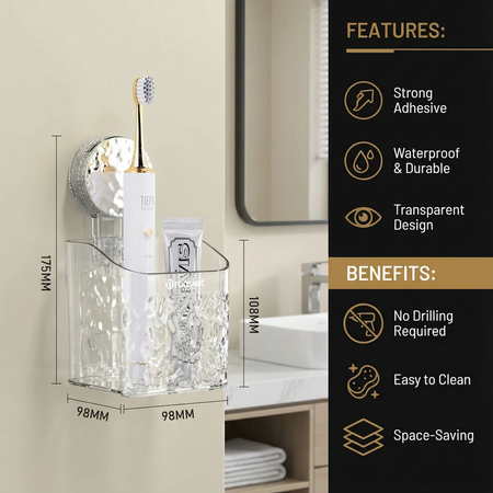 Adhesive Bathroom Storage Shelf – Effortless Space-Saving Organization 6