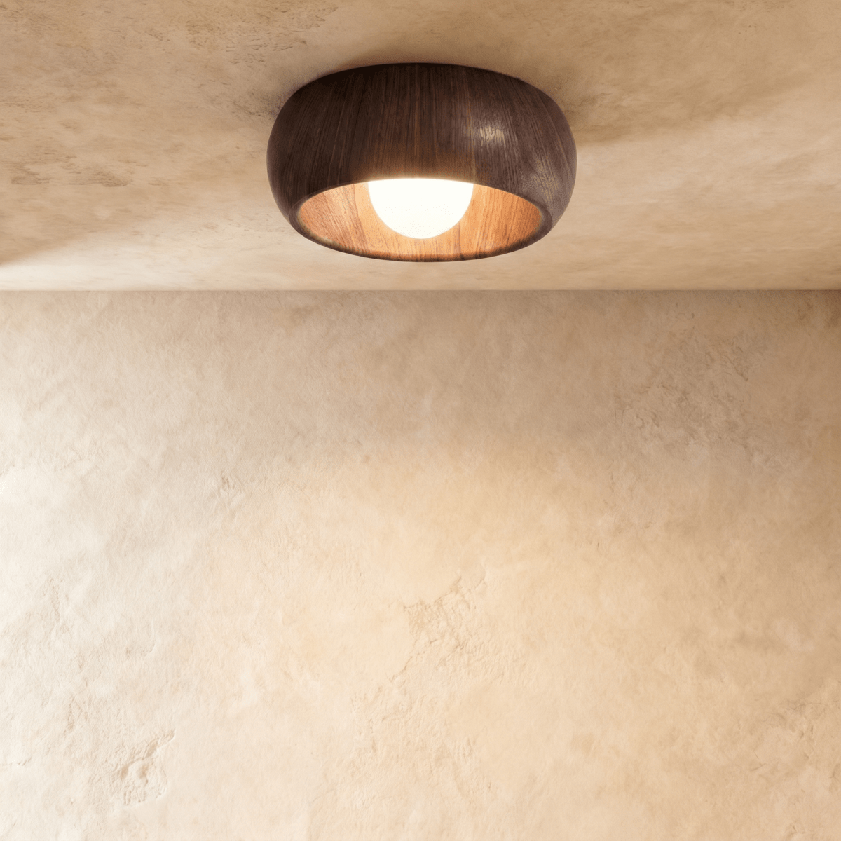 Aiko Flush Mount Ceiling Light – Warm Natural Illumination for Cozy Spaces 0