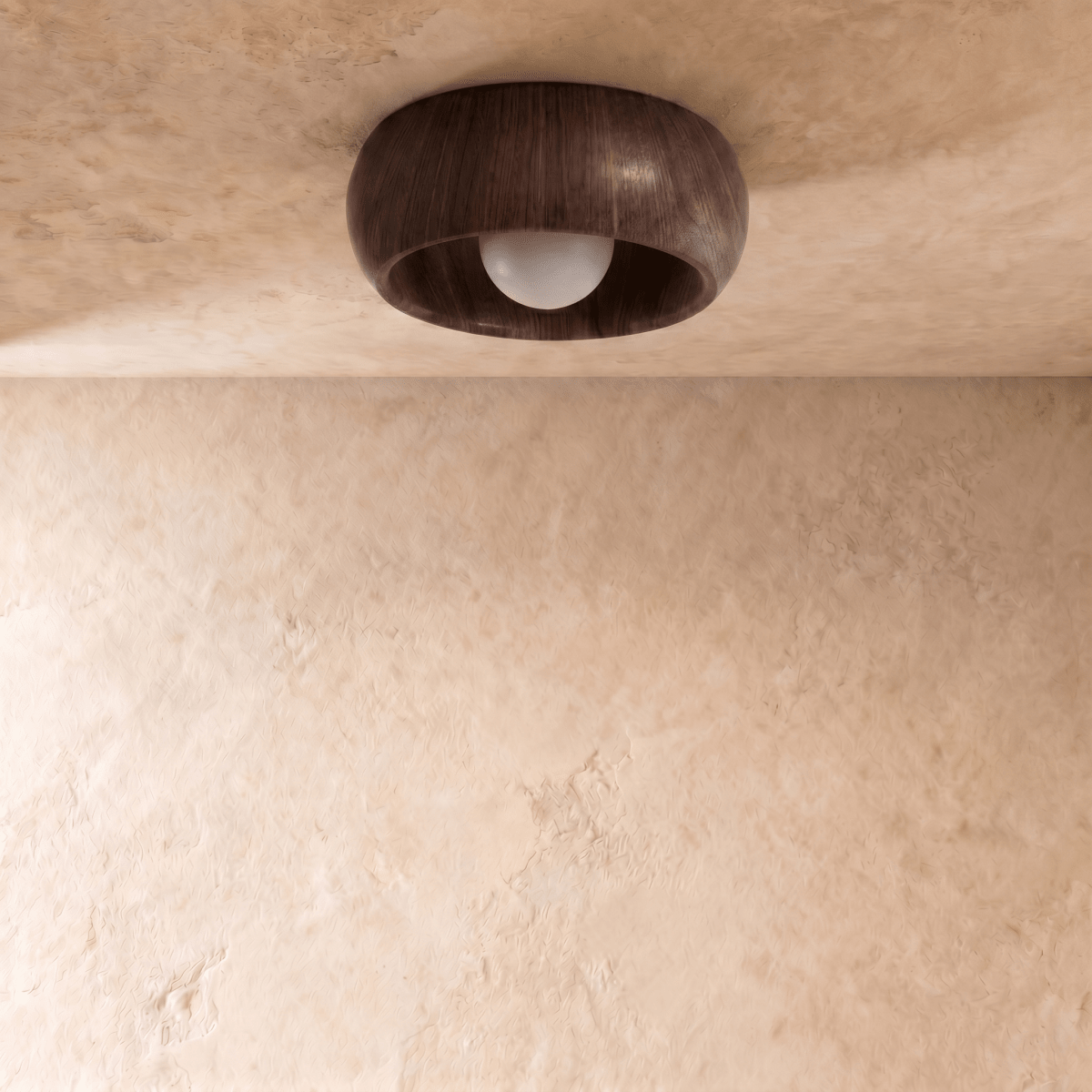 Aiko Flush Mount Ceiling Light – Warm Natural Illumination for Cozy Spaces 1