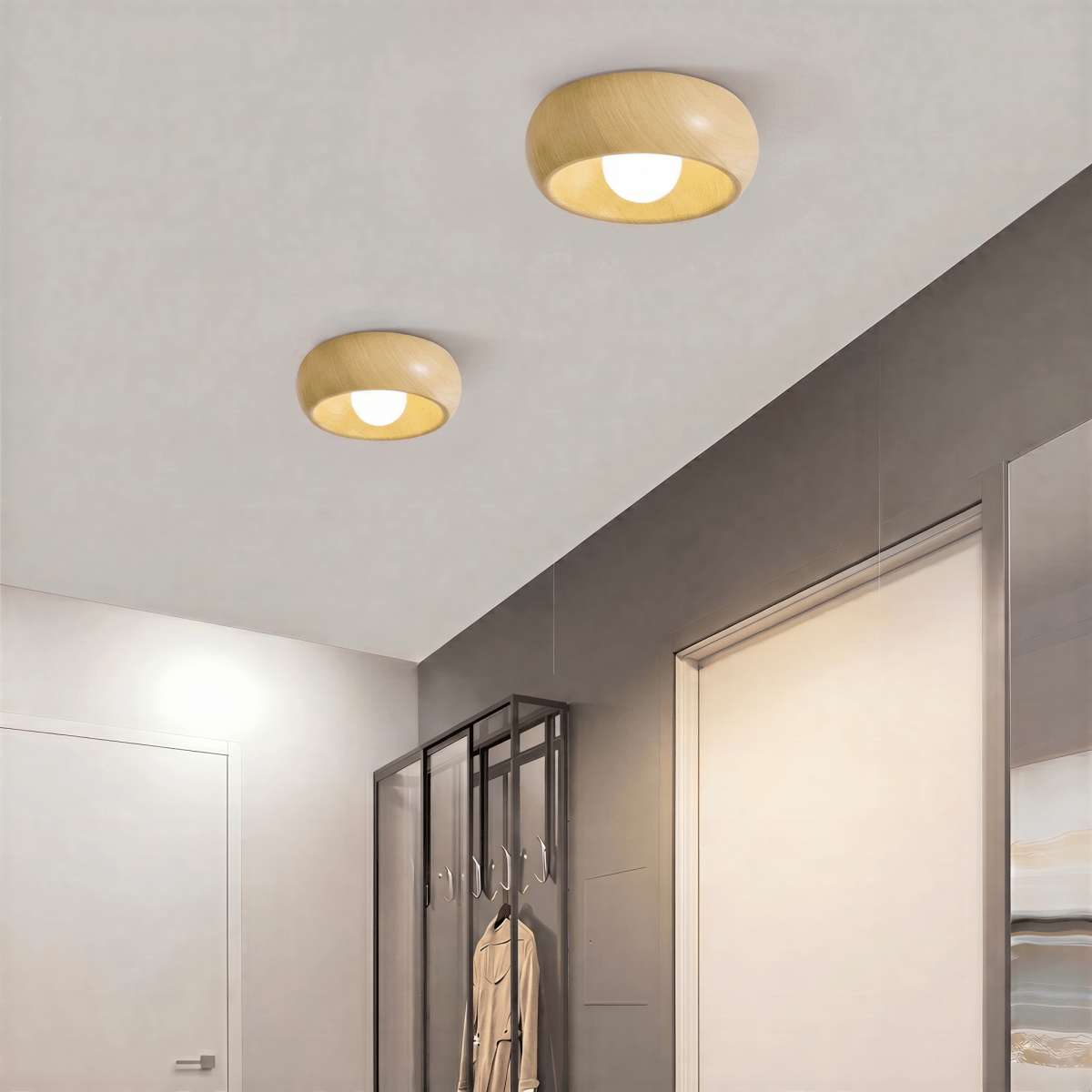 Aiko Flush Mount Ceiling Light – Warm Natural Illumination for Cozy Spaces 5