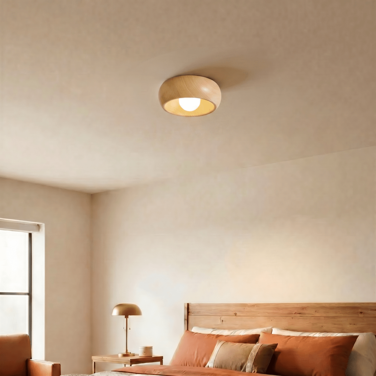 Aiko Flush Mount Ceiling Light – Warm Natural Illumination for Cozy Spaces 6