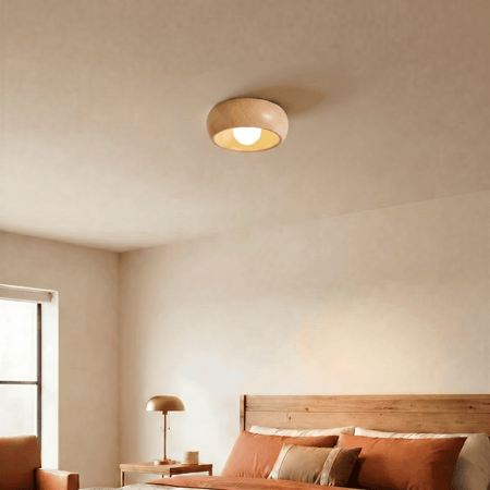 Aiko Flush Mount Ceiling Light – Warm Natural Illumination for Cozy Spaces 6