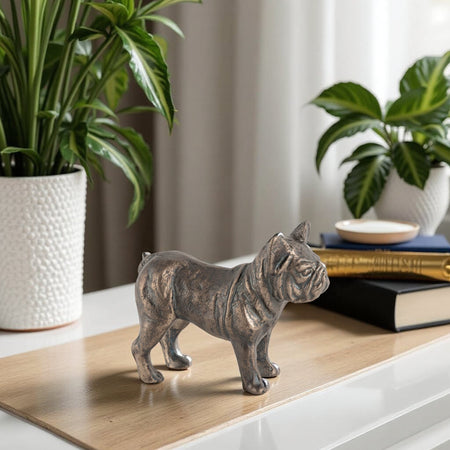 Antique Bronze Pug Dog Statue – Elegant Statuary for Unique Home Decor 2