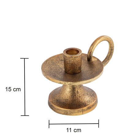 Corby Short Taper Candle Holder Antique Brass – Timeless Elegance for Refined Spaces 3