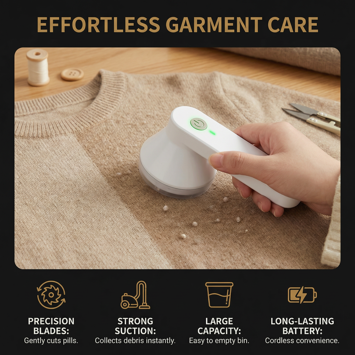 Cordless Lint Remover – Effortless Fabric Maintenance Anywhere 3