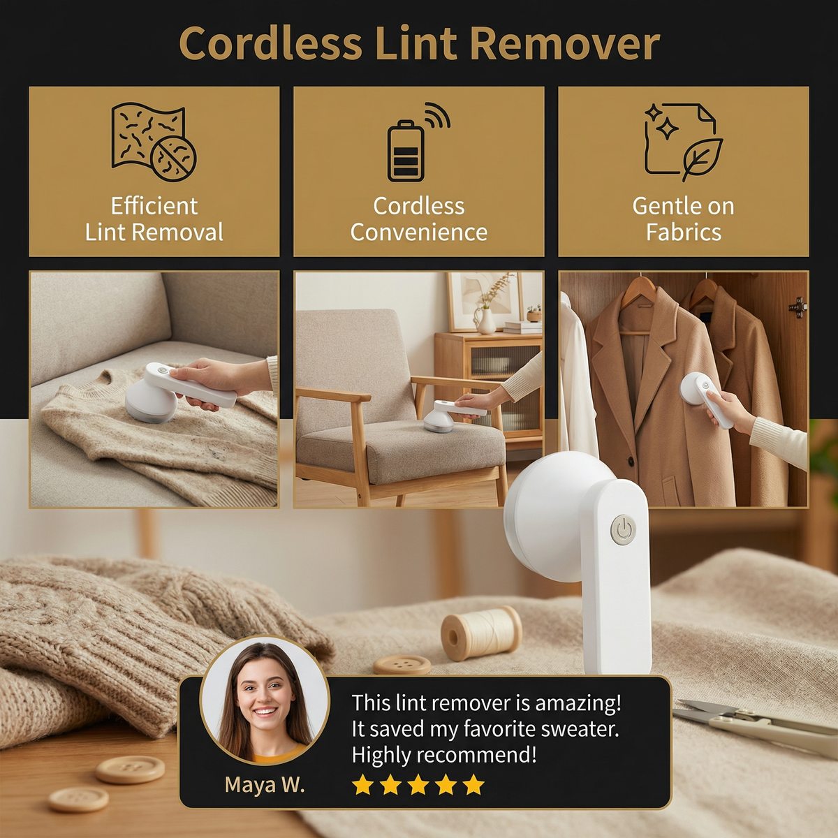 Cordless Lint Remover – Effortless Fabric Maintenance Anywhere 4