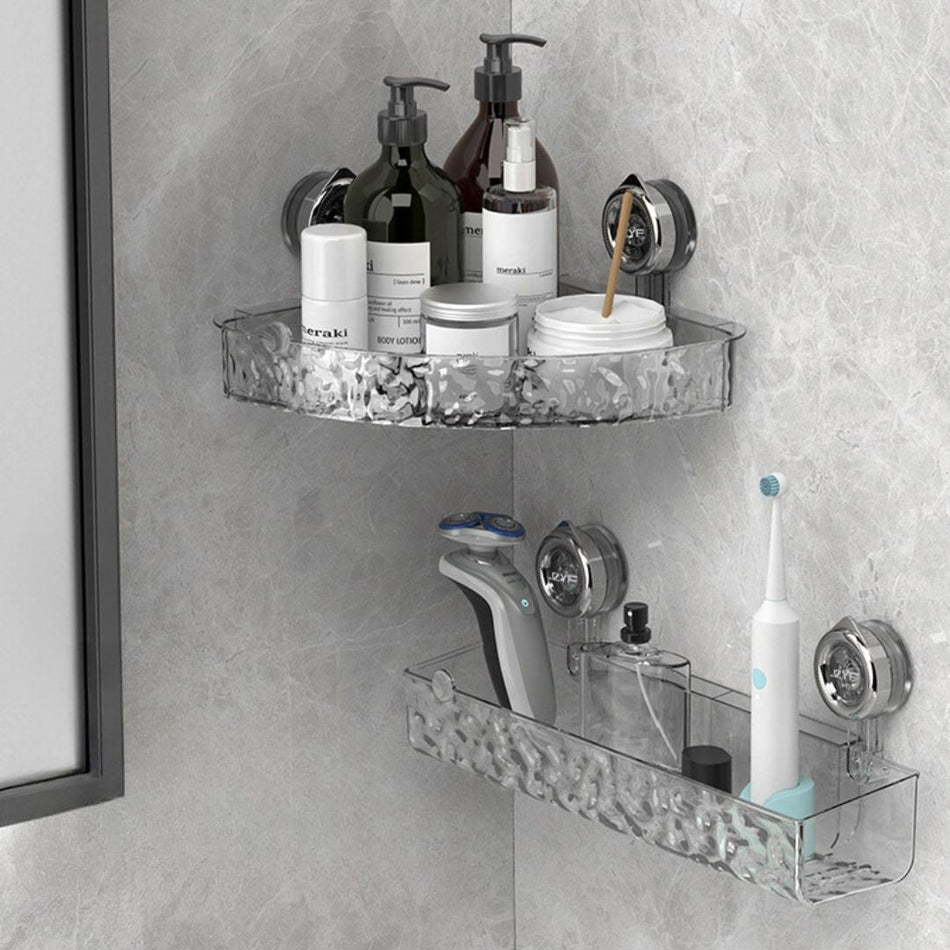 Corner Grip Suction Shelf – Maximize Bathroom Storage Effortlessly 0