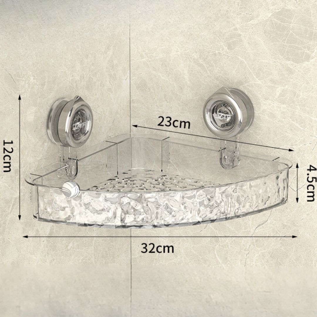 Corner Grip Suction Shelf – Maximize Bathroom Storage Effortlessly 10