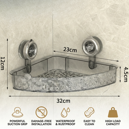 Corner Grip Suction Shelf – Maximize Bathroom Storage Effortlessly 6