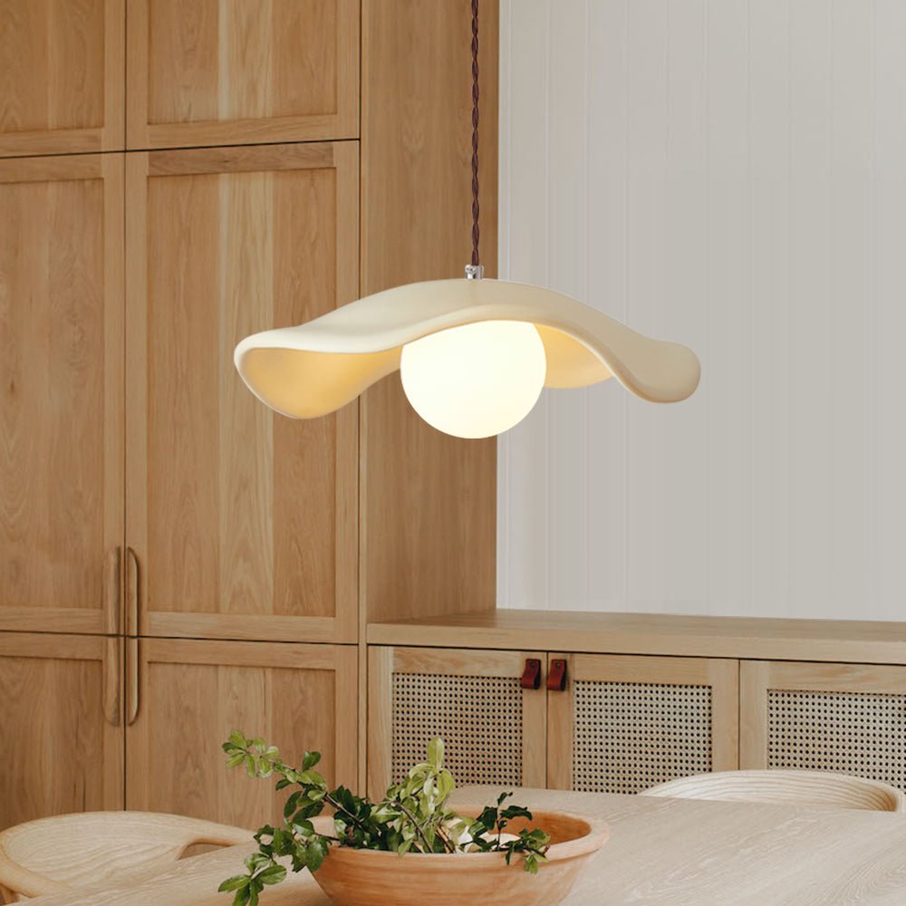 Curved Hat-Shade Ceramic Pendant Light – Vintage Elegance for Cozy Spaces 1