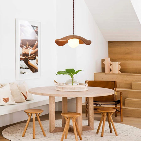 Curved Hat-Shade Ceramic Pendant Light – Vintage Elegance for Cozy Spaces 6