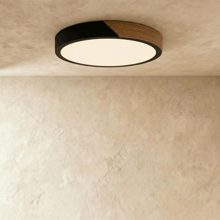Delphi Flush Mount Ceiling Light – Elegant Wood and Metal Design 1