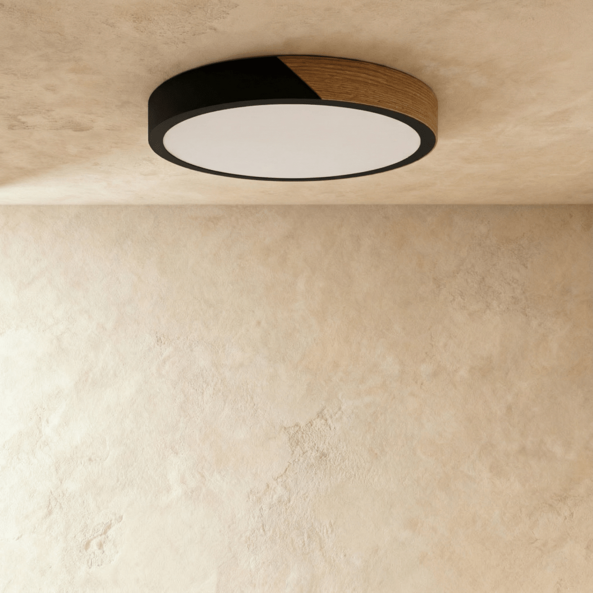 Delphi Flush Mount Ceiling Light – Elegant Wood and Metal Design 2