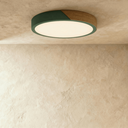 Delphi Flush Mount Ceiling Light – Elegant Wood and Metal Design 3