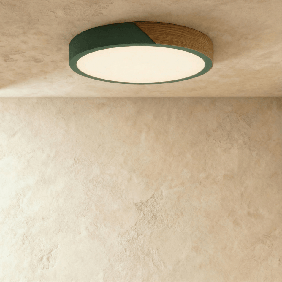 Delphi Flush Mount Ceiling Light – Elegant Wood and Metal Design 3