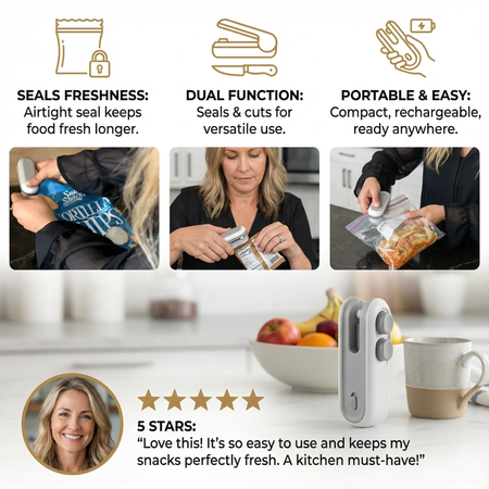 Dual-Function Mini Sealer – Effortless Food Preservation and Opening 2