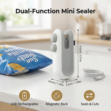 Dual-Function Mini Sealer – Effortless Food Preservation and Opening 4