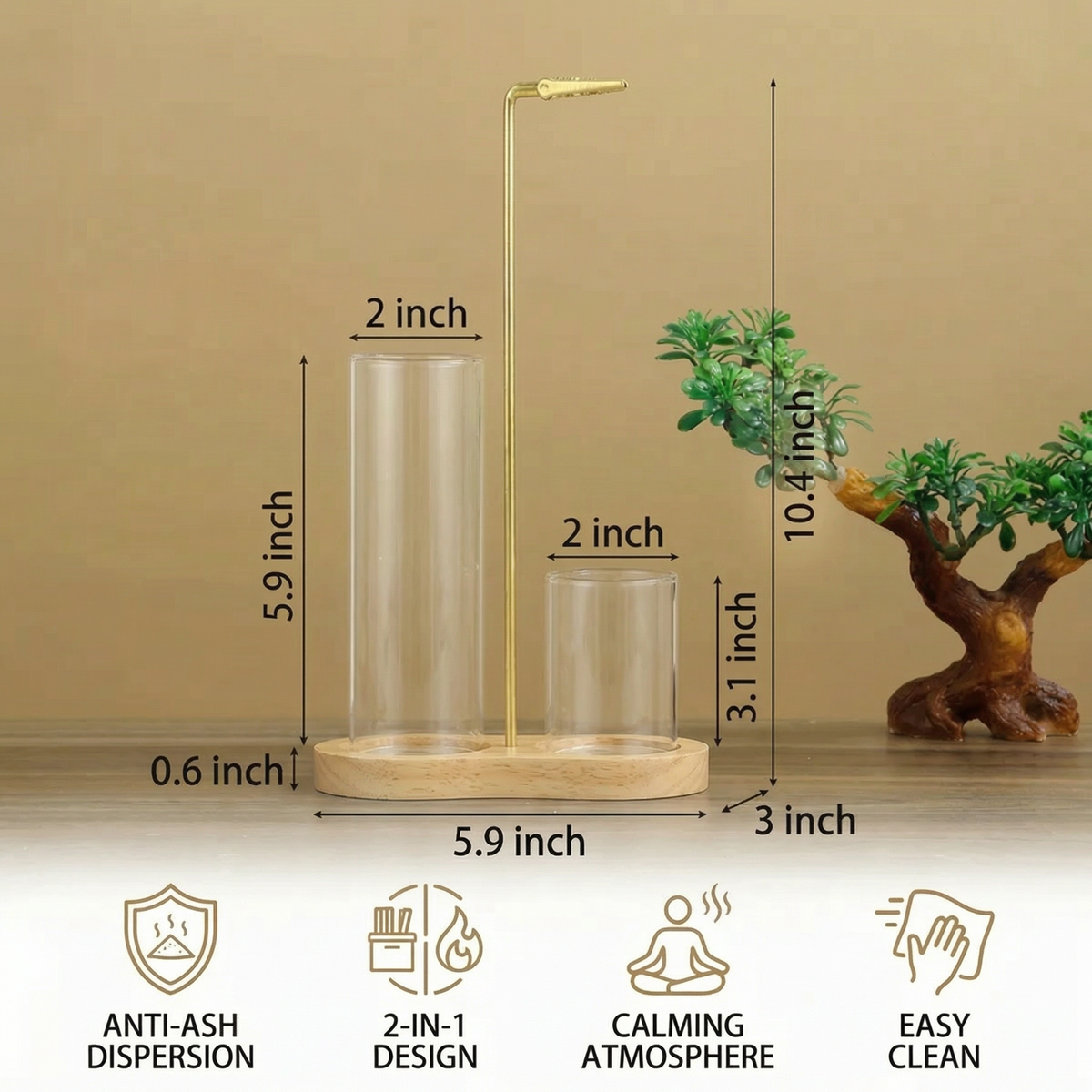 Elegant 2-in-1 Incense Holder Set – Soothing Aromatherapy for Serenity 4