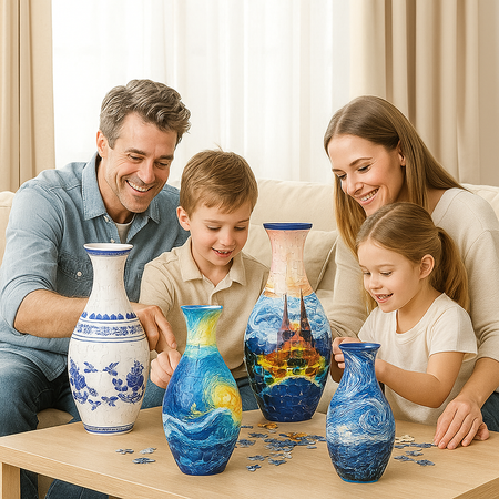 Elegant 3D Puzzle Flower Vase – Creative Artistry for Vibrant Décor 0