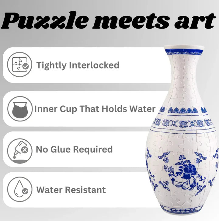 Elegant 3D Puzzle Flower Vase – Creative Artistry for Vibrant Décor 1