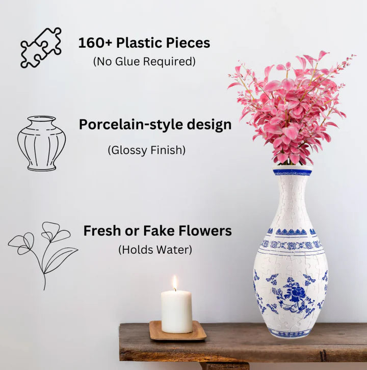 Elegant 3D Puzzle Flower Vase – Creative Artistry for Vibrant Décor 2