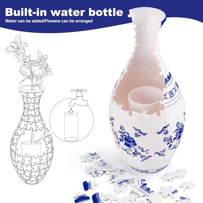 Elegant 3D Puzzle Flower Vase – Creative Artistry for Vibrant Décor 3