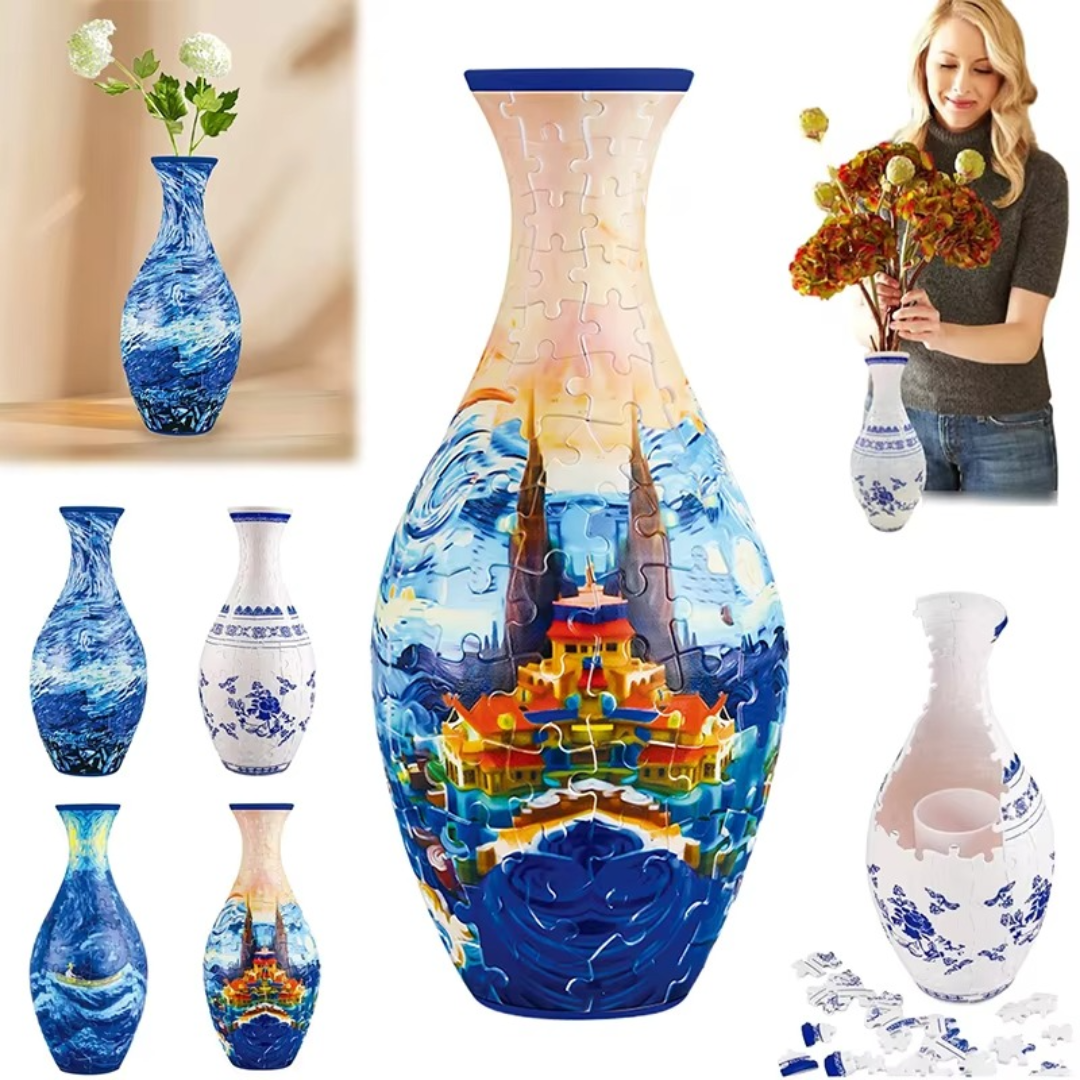 Elegant 3D Puzzle Flower Vase – Creative Artistry for Vibrant Décor 4