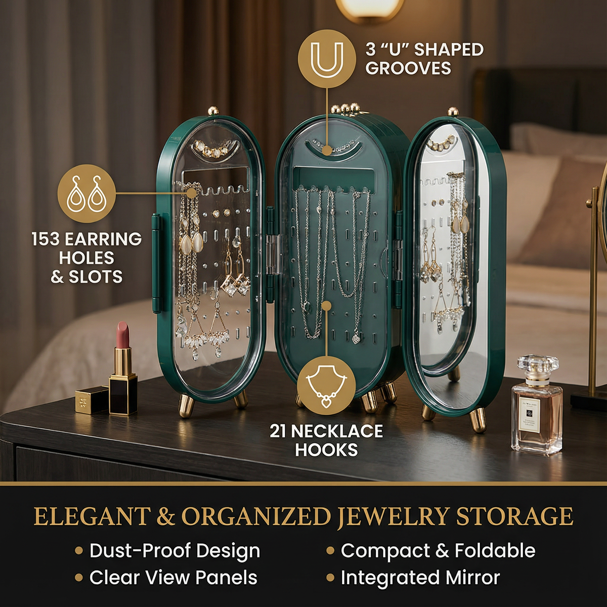 Elegant Jewelry Box With Mirror – Effortless Organization For Your Treasures 2