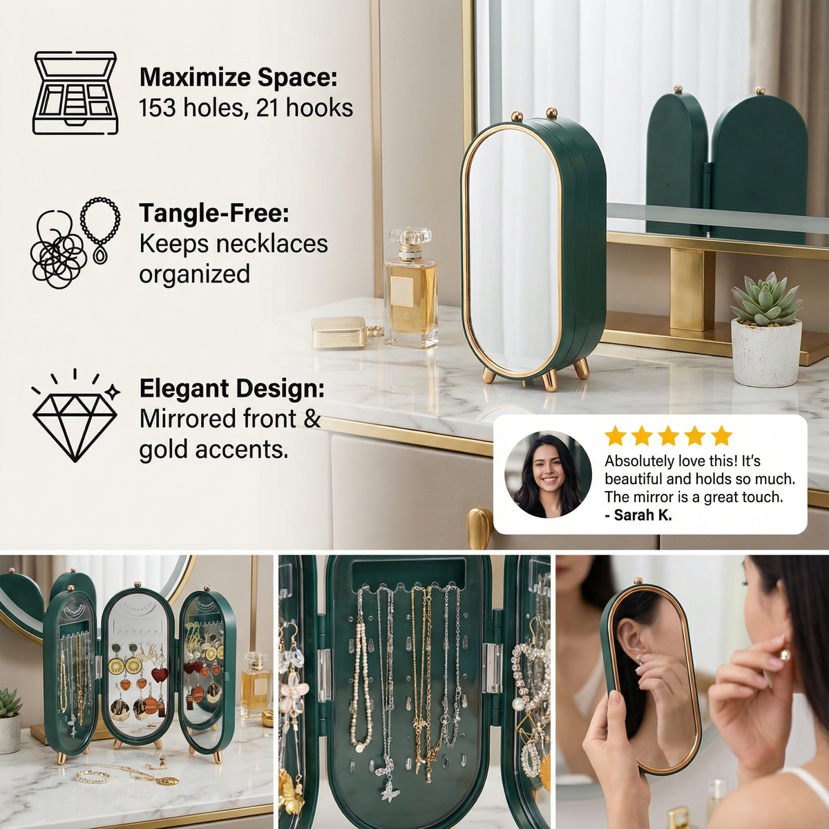 Elegant Jewelry Box With Mirror – Effortless Organization For Your Treasures 3