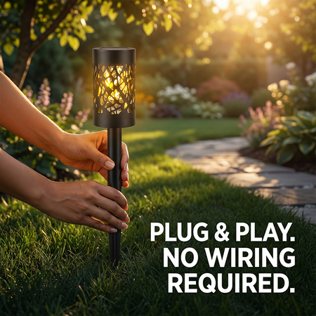 Elegant Solar Garden Lights Set – Enchanting Warm Glow for Your Outdoor Spaces 4