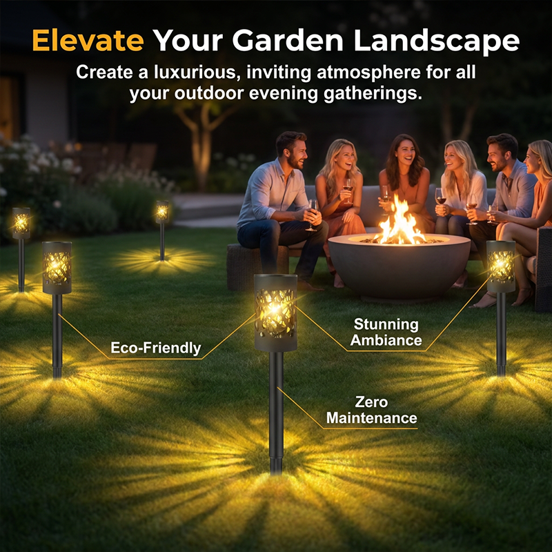 Elegant Solar Garden Lights Set – Enchanting Warm Glow for Your Outdoor Spaces 5