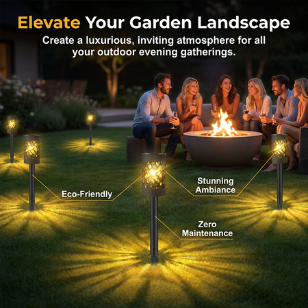 Elegant Solar Garden Lights Set – Enchanting Warm Glow for Your Outdoor Spaces 5