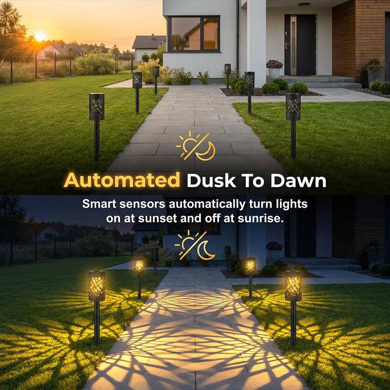 Elegant Solar Garden Lights Set – Enchanting Warm Glow for Your Outdoor Spaces 6