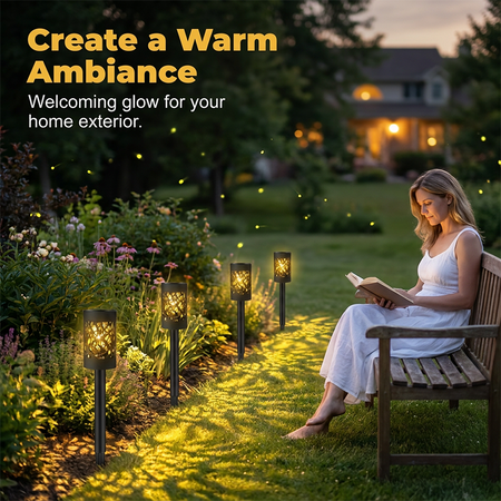 Elegant Solar Garden Lights Set – Enchanting Warm Glow for Your Outdoor Spaces 7