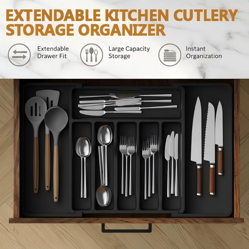 Extendable Kitchen Cutlery Organizer – Effortless Storage For Your Utensils 1