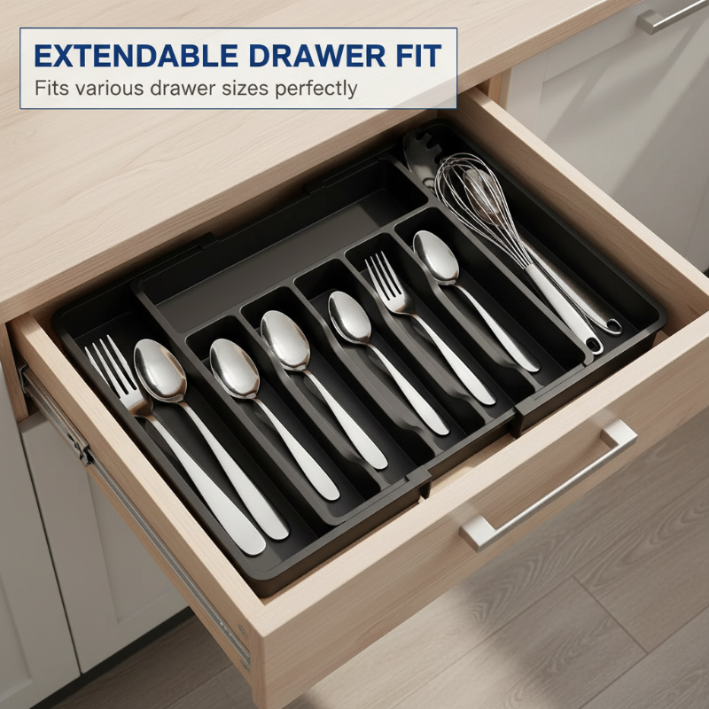 Extendable Kitchen Cutlery Organizer – Effortless Storage For Your Utensils 3