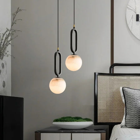 Hulda Natural Marble Black Pendant Light – Elegant Design for Sophisticated Spaces 1