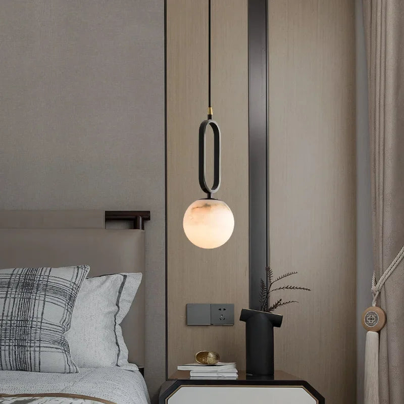 Hulda Natural Marble Black Pendant Light – Elegant Design for Sophisticated Spaces 2