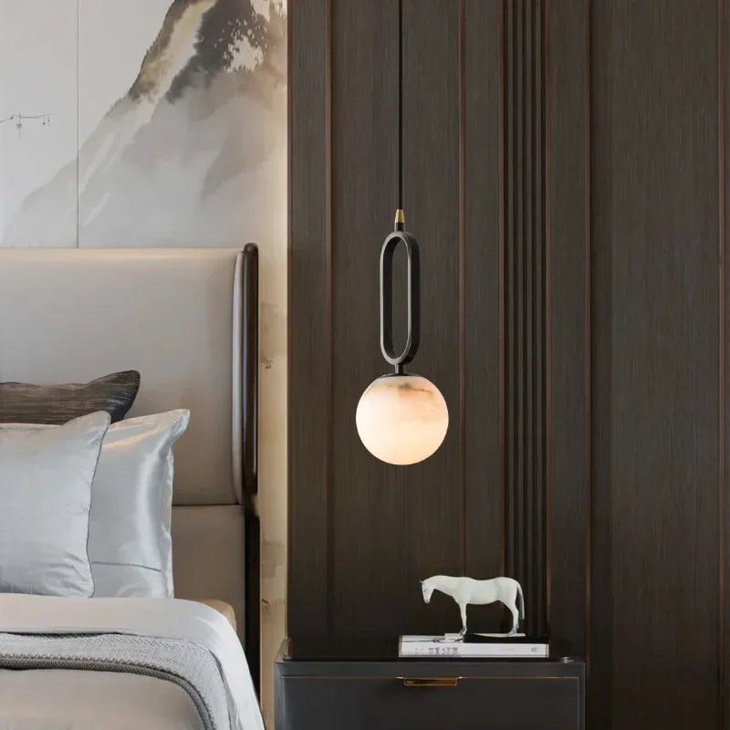 Hulda Natural Marble Black Pendant Light – Elegant Design for Sophisticated Spaces 3