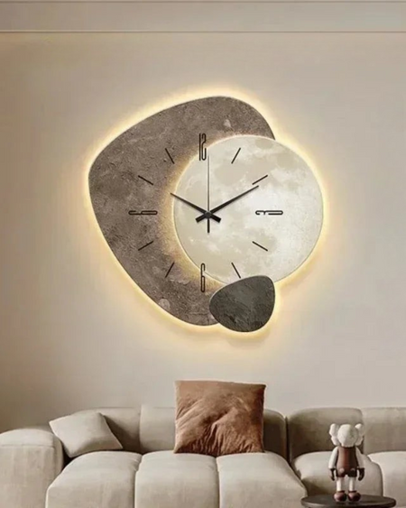 Lune Aura Modern Wall Clock – Elegant Moon Motif for Stylish Interiors 7