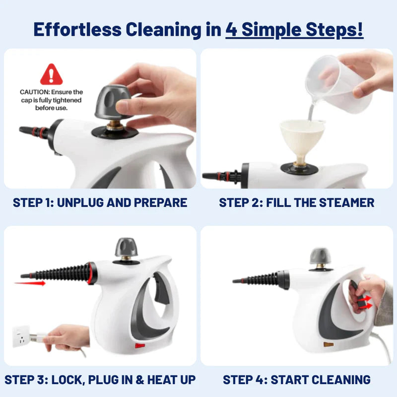 Pressurized Handheld Steam Cleaner – Powerful, Chemical-Safe Multi-Surface Cleaning 4