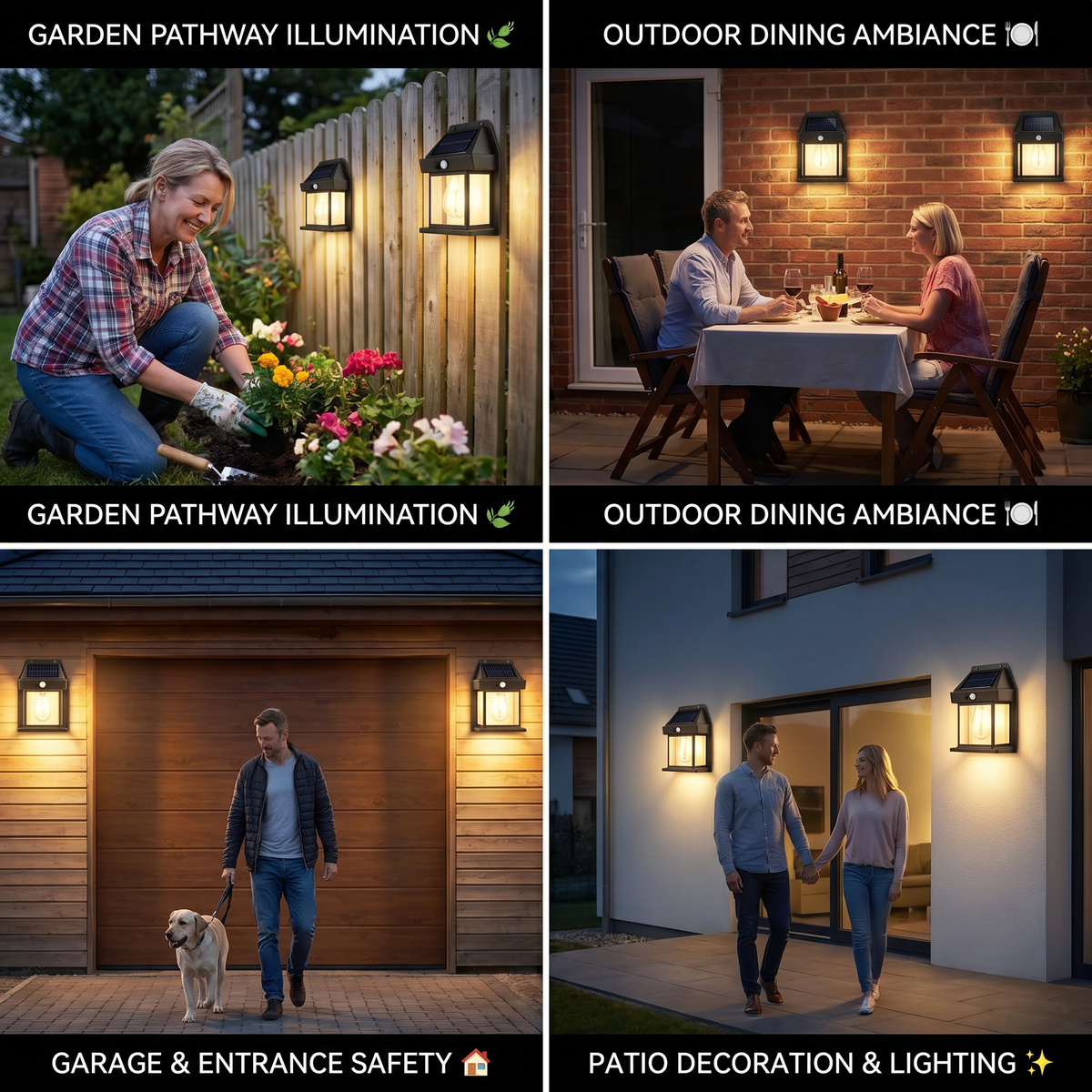 Solar LED Wall Light – Elegant Outdoor Illumination For Gardens 4
