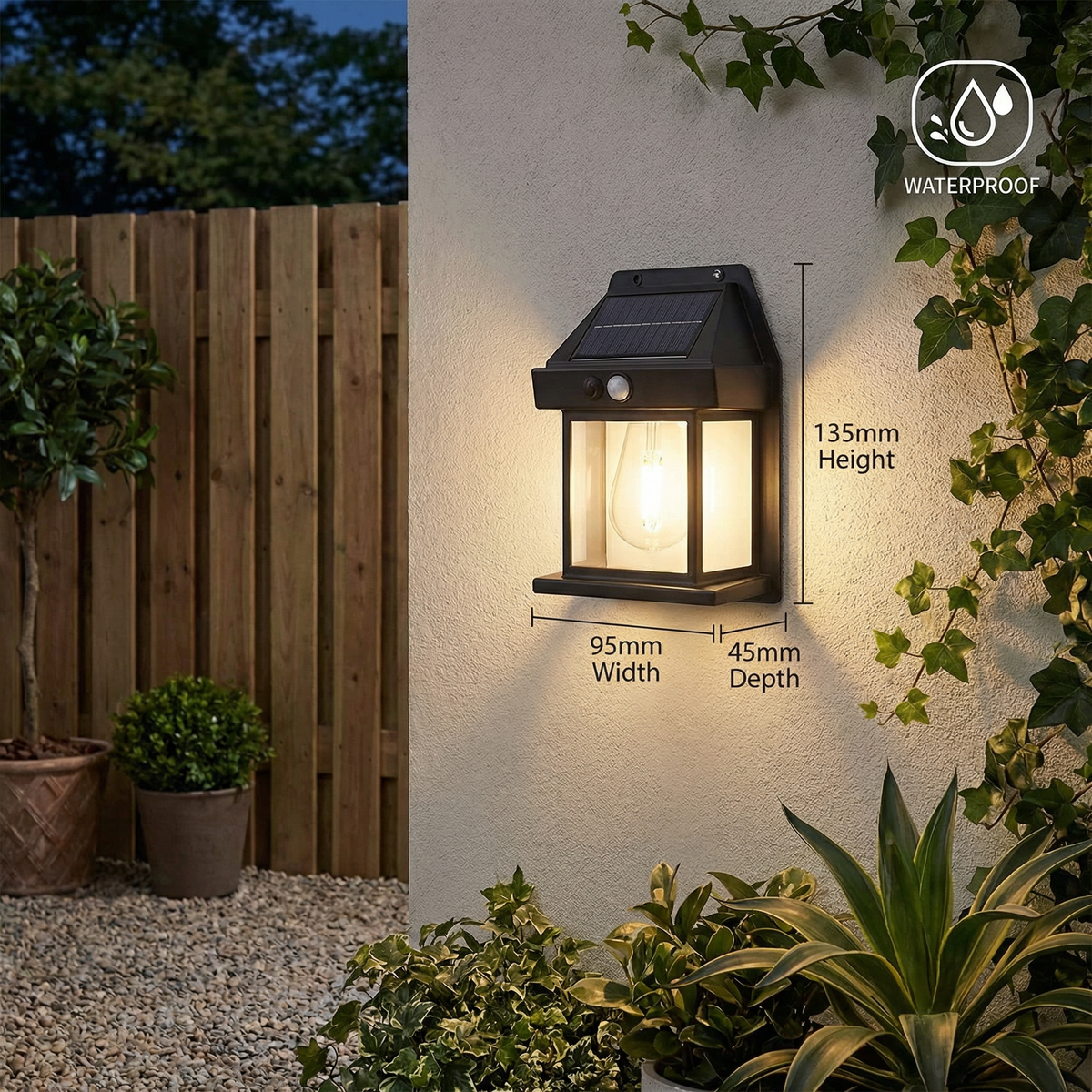 Solar LED Wall Light – Elegant Outdoor Illumination For Gardens 6