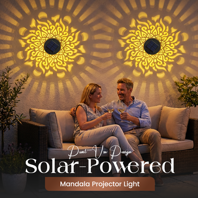 Solar Mandala Wall Light Projector – Enchanting Patterns for Your Outdoor Oasis 2